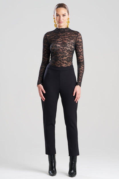 Techno Crepe Side Zip Ankle Pants Black Natori