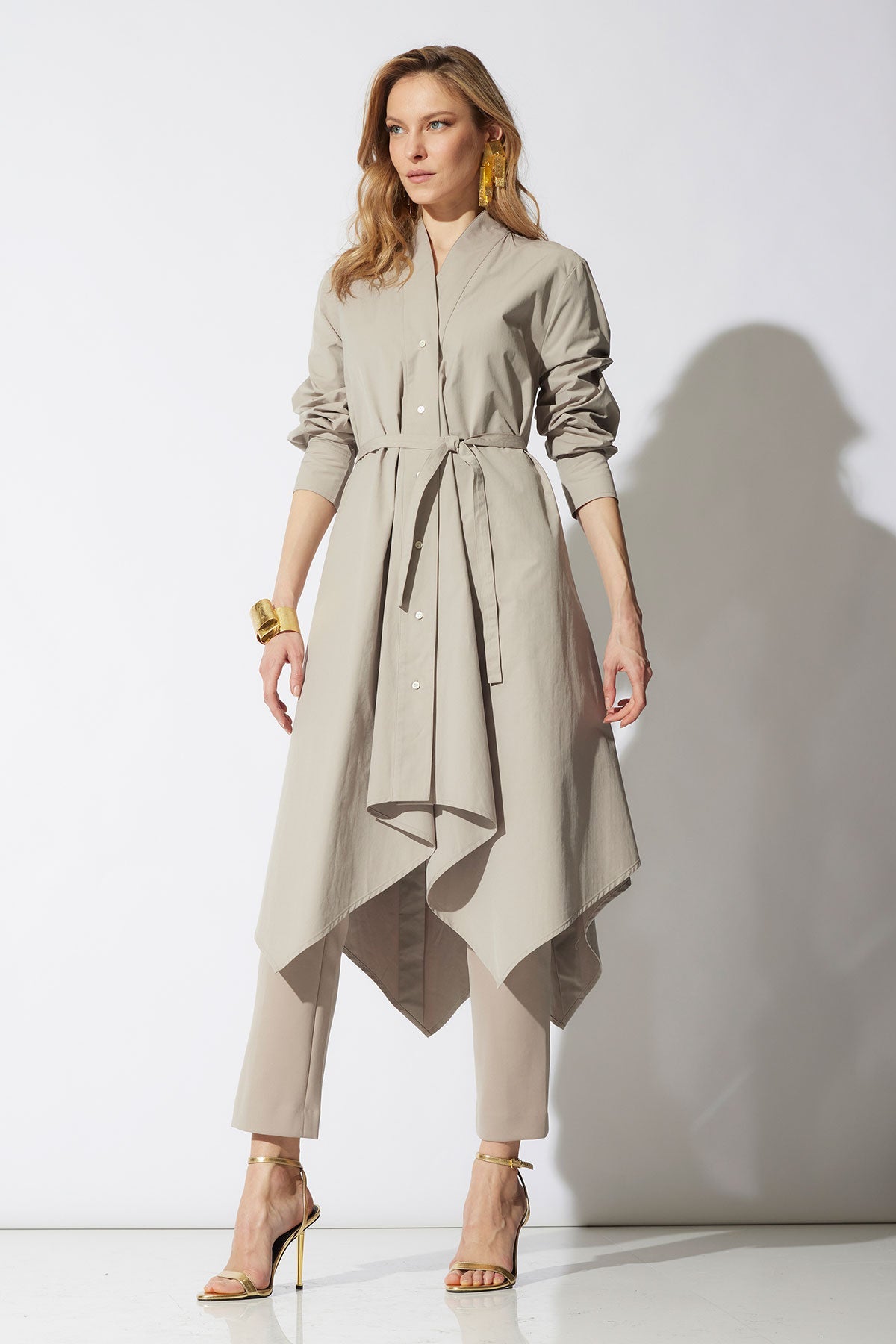 Techno Crepe Side Zip Ankle Pants Taupe Natori
