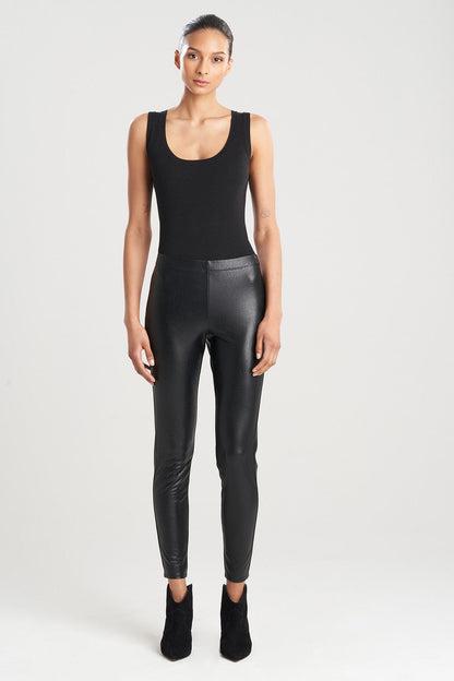 Buy Leatherette Leggings in Black Online Black Natori