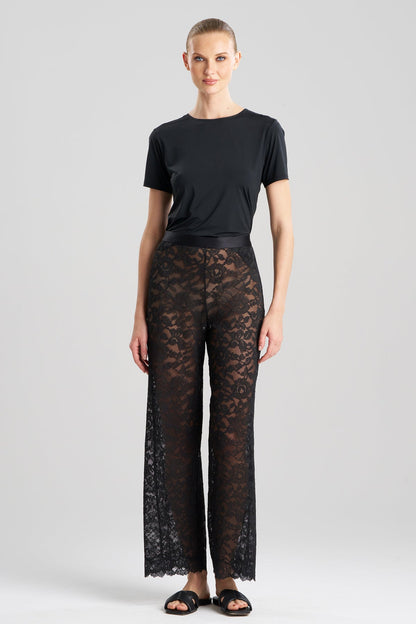 Peony Allover Lace Pants Black Natori