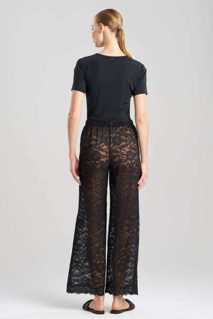 Peony Allover Lace Pants Black Natori