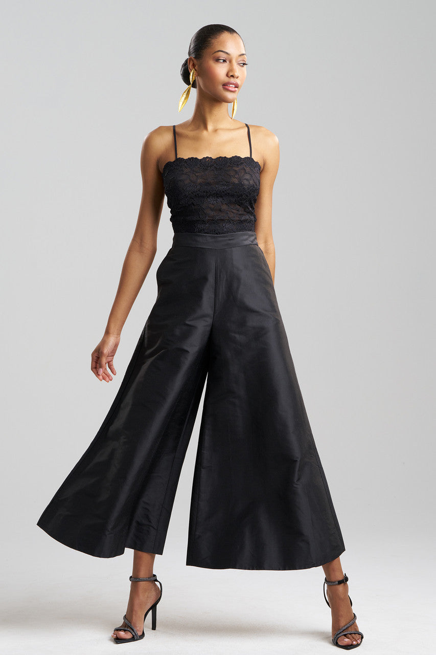 Buy Couture Silk Dupioni Palazzo Pants in Black Online Black Natori