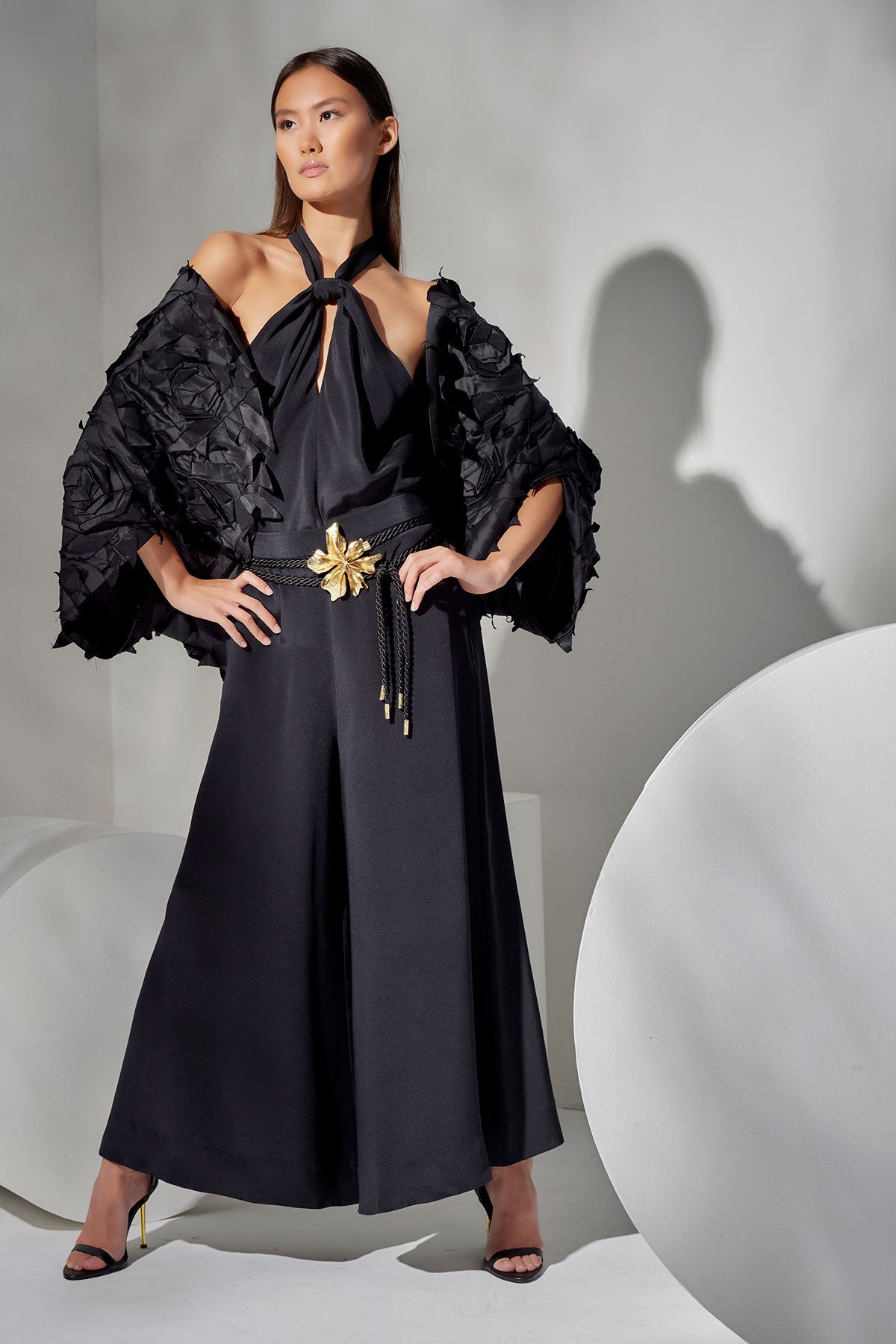 Buy Couture Silk Dupioni Palazzo Pants in Black Online Black Natori