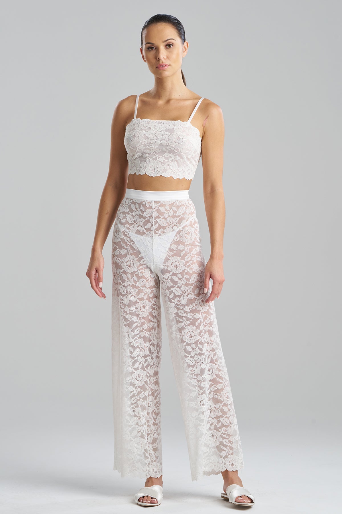 Peony Allover Lace Pants Warm White Natori
