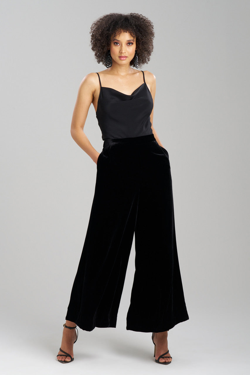 Buy Couture Velvet Silk Palazzo Pants in Black Online Black Natori