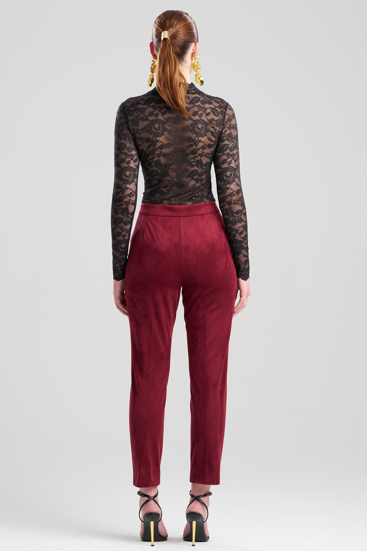 Vegan Luxe Suede Side Zip Ankle Pants Ruby Natori
