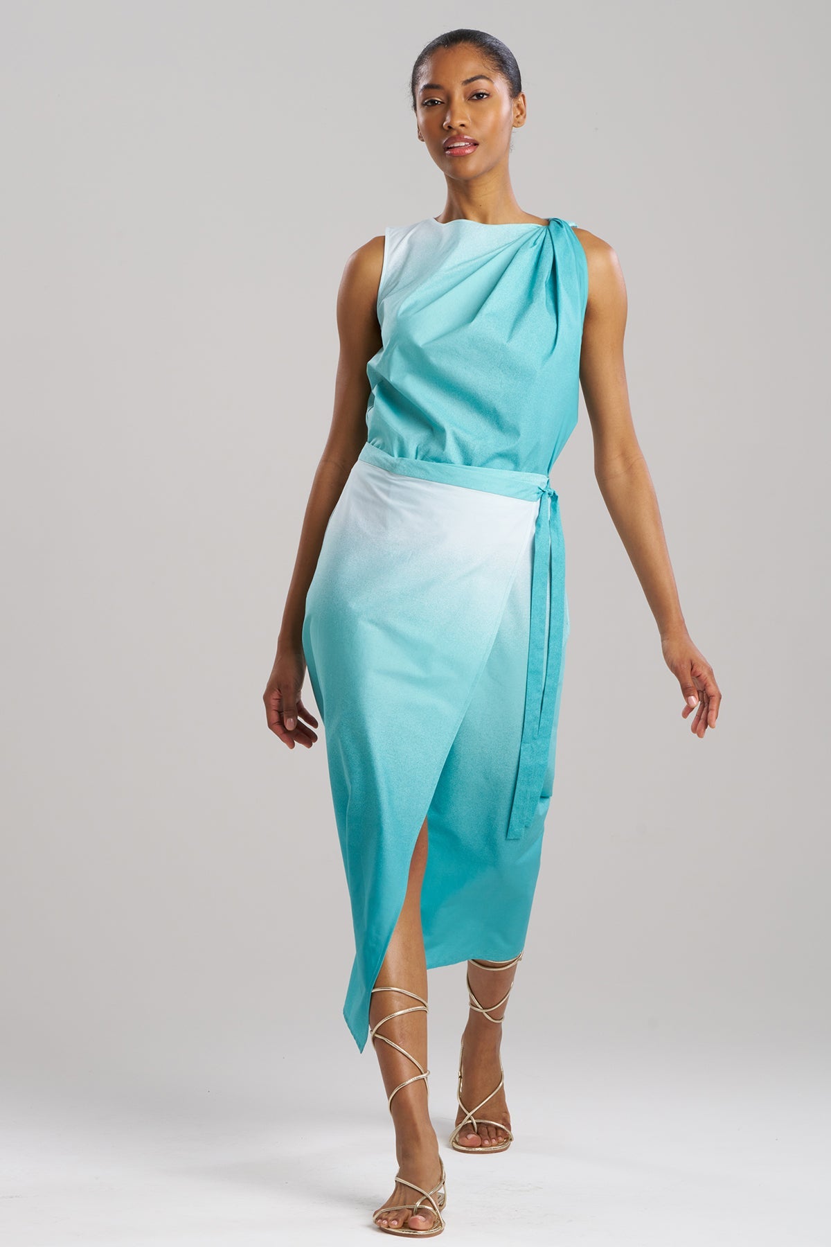 Akari Cotton Wrap Skirt Mizu Blue Natori