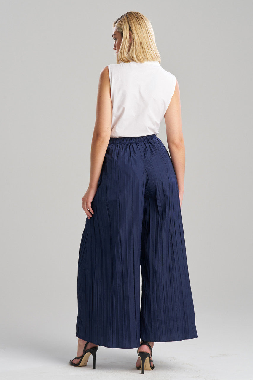 Buy Taffeta Plisse Pants in Midnight Navy Online Midnight Navy Natori