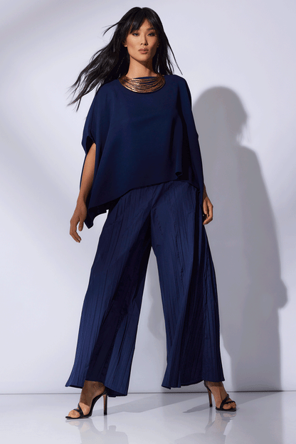 Buy Taffeta Plisse Pants in Midnight Navy Online Midnight Navy Natori