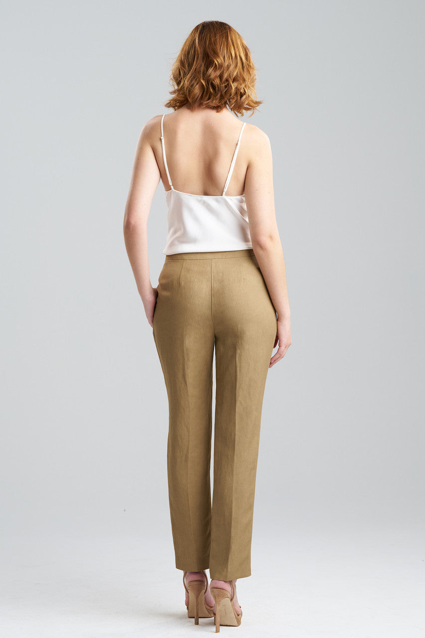 Buy Linen Slim Pants in Chai Online Chai Natori