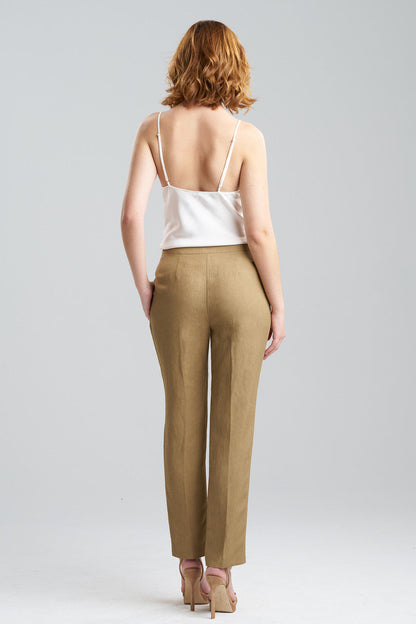 Buy Linen Slim Pants in Chai Online Chai Natori
