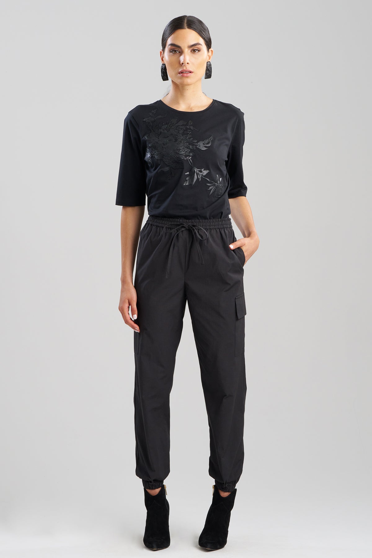 Buy Tech Cotton Taffeta Cargo Joggers online Black Natori