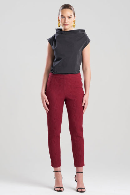 Textured Cotton Jacquard Ankle Pants Ruby Natori