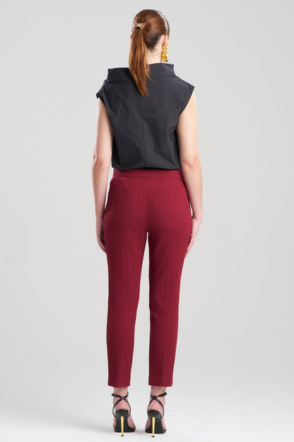Textured Cotton Jacquard Ankle Pants Ruby Natori