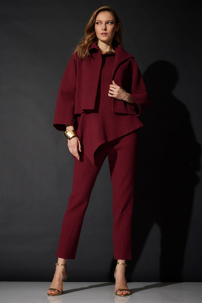 Textured Cotton Jacquard Ankle Pants Ruby Natori