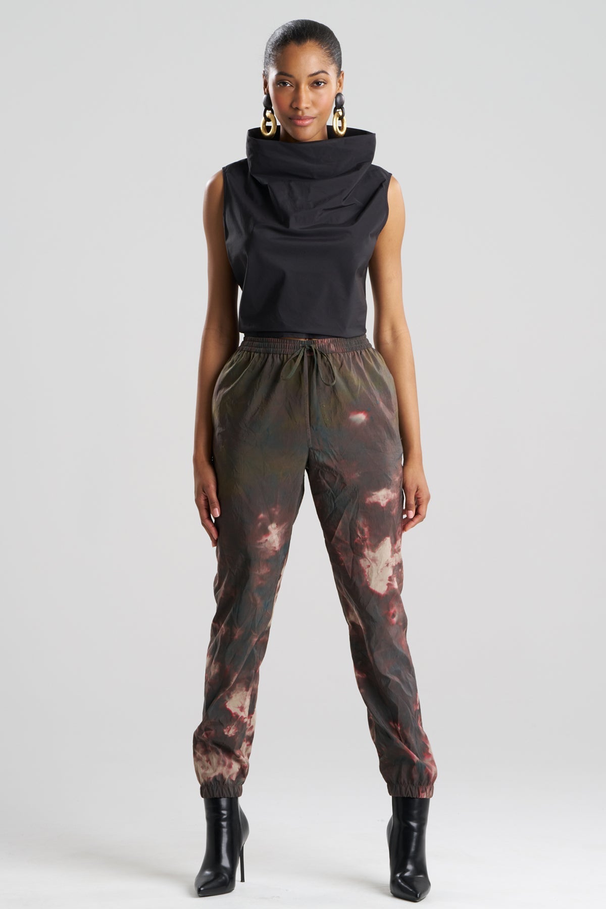Niji Tie Dye Taffeta Joggers Green Natori