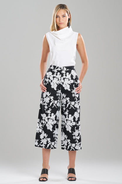 Buy Tangier Embroidered Cotton Pants in Black/White Online Black/White Natori