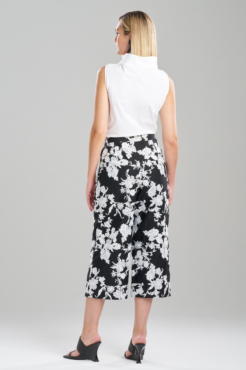 Buy Tangier Embroidered Cotton Pants in Black/White Online Black/White Natori
