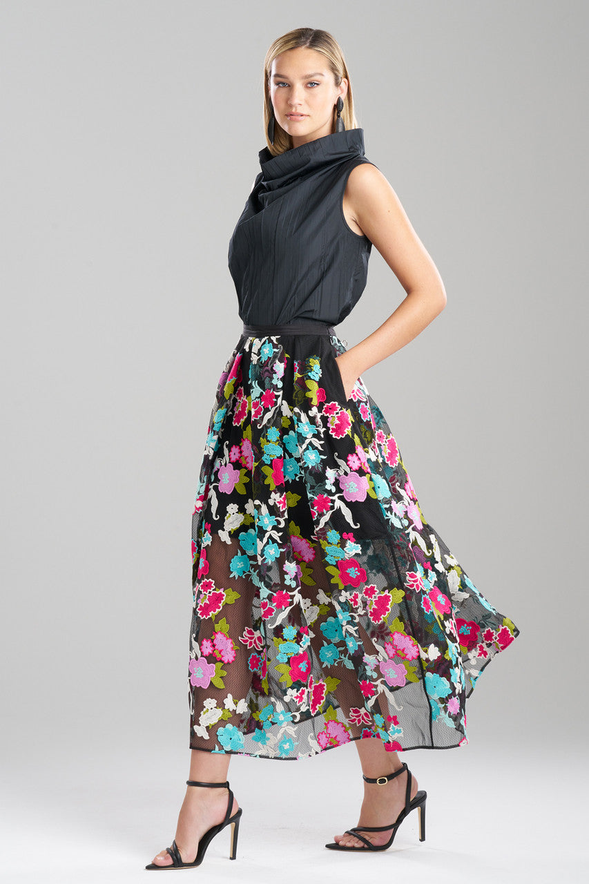 Buy Tangier Embroidered Tulle Maxi Skirt in Black Multi Online Black Multi Natori
