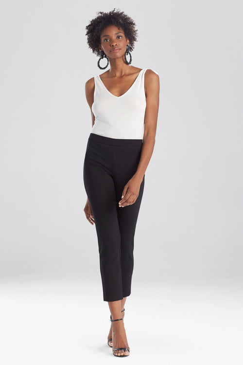 Buy Light Weight Ponte Slim Pants in Black Online Black Natori