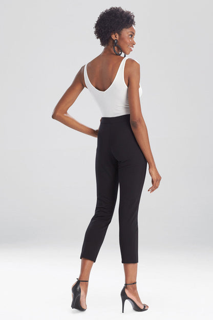 Buy Light Weight Ponte Slim Pants in Black Online Black Natori