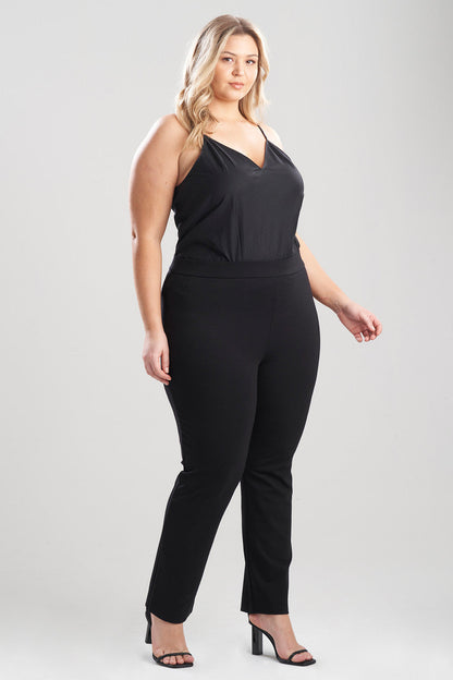 Buy Light Weight Ponte Slim Pants in Black Online Black Natori