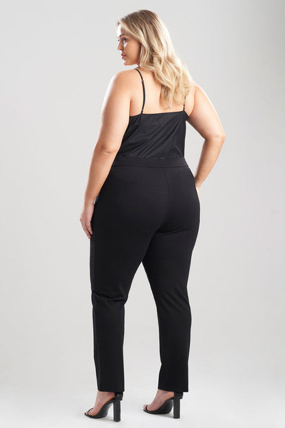 Buy Light Weight Ponte Slim Pants in Black Online Black Natori