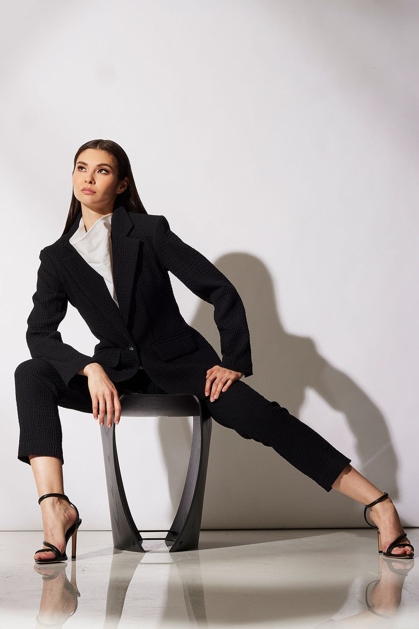 Compact Knit Side Zip Ankle Pants Black Natori