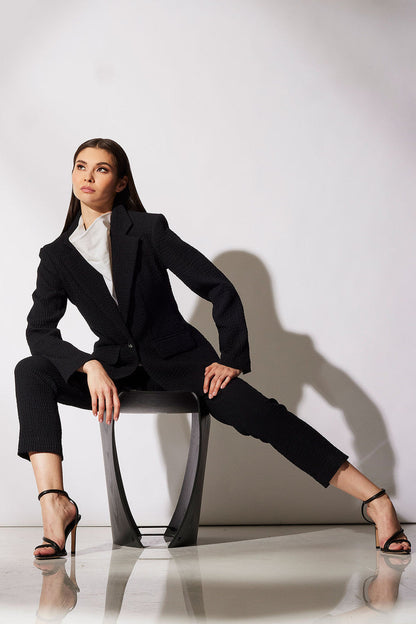 Compact Knit Side Zip Ankle Pants Black Natori