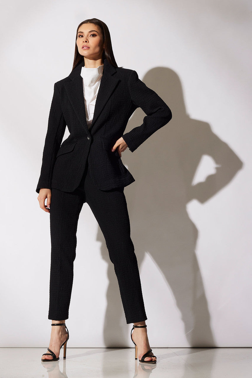 Compact Knit Side Zip Ankle Pants Black Natori