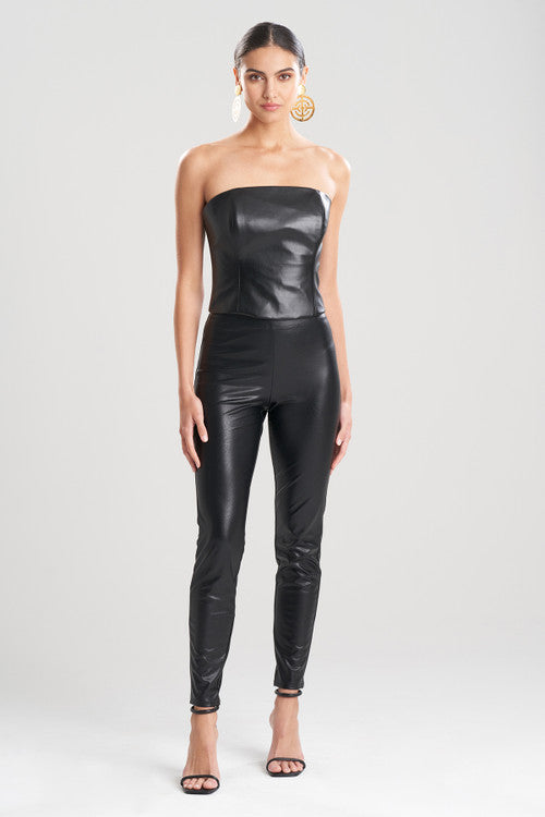 Buy Vegan Leatherette Leggings in Black Online Black Natori