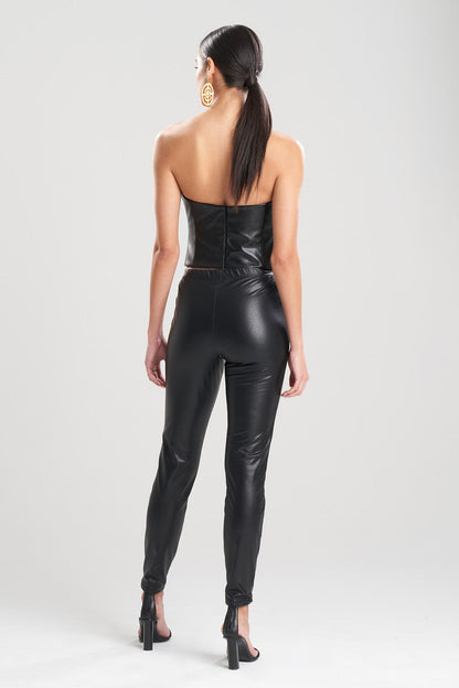 Buy Vegan Leatherette Leggings in Black Online Black Natori