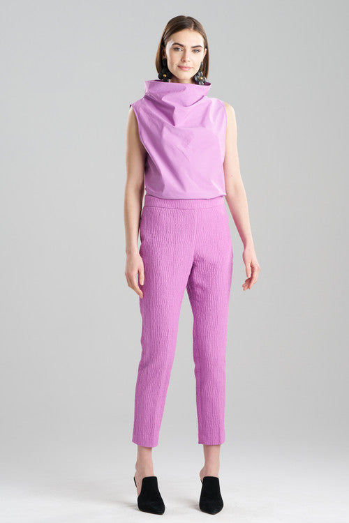 Buy Textured Cotton Jacquard Ankle Pants in Wild Pink Online Wild Pink Natori
