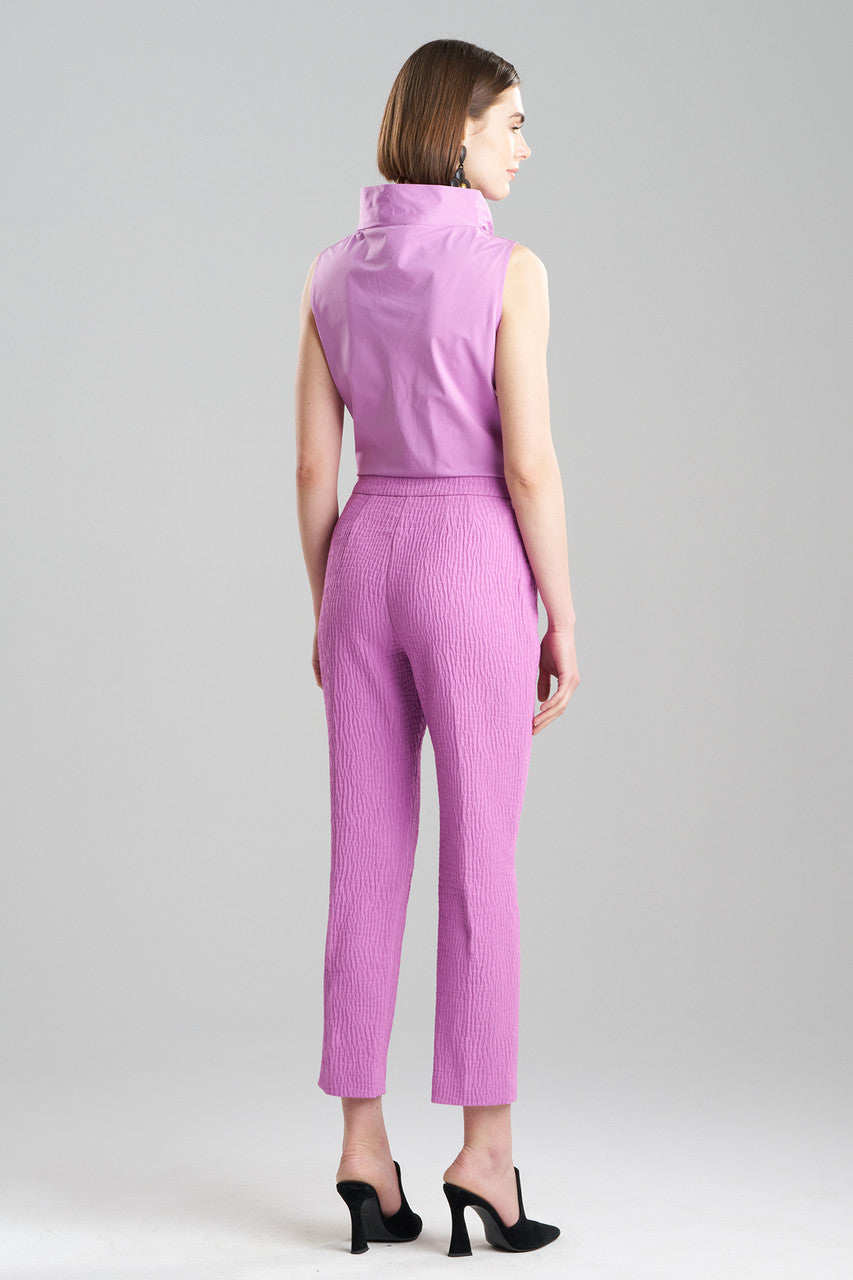 Buy Textured Cotton Jacquard Ankle Pants in Wild Pink Online Wild Pink Natori