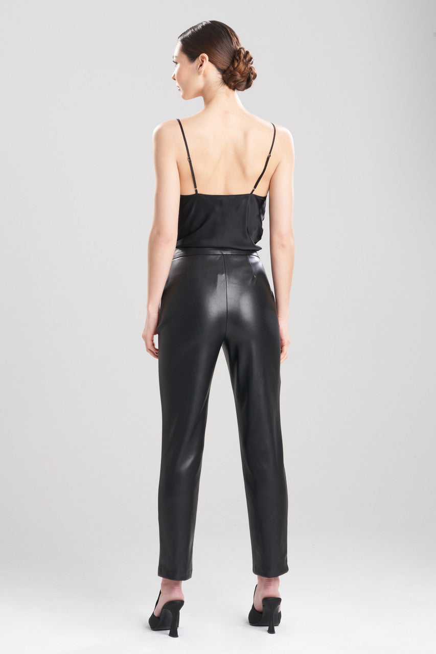 Buy Vegan Luxe Lambskin Ankle Pants in Black Online Black Natori