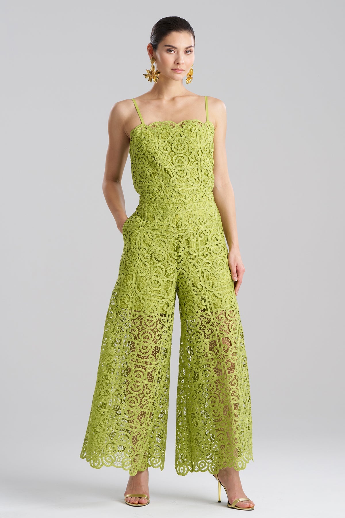 Raffia Lace Palazzo Pants Pear Natori
