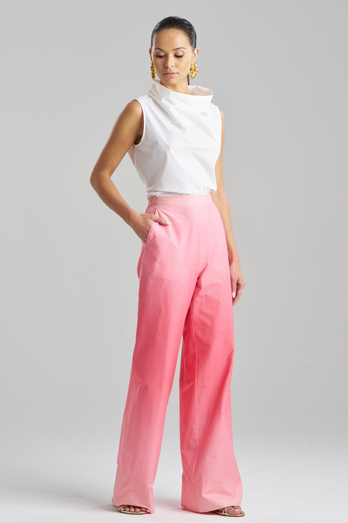 Akari Cotton Pull On Pants Flamingo Natori