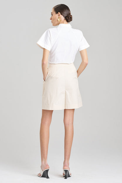 Buy Tech Cotton Taffeta Shorts in Cream Online Cream Natori
