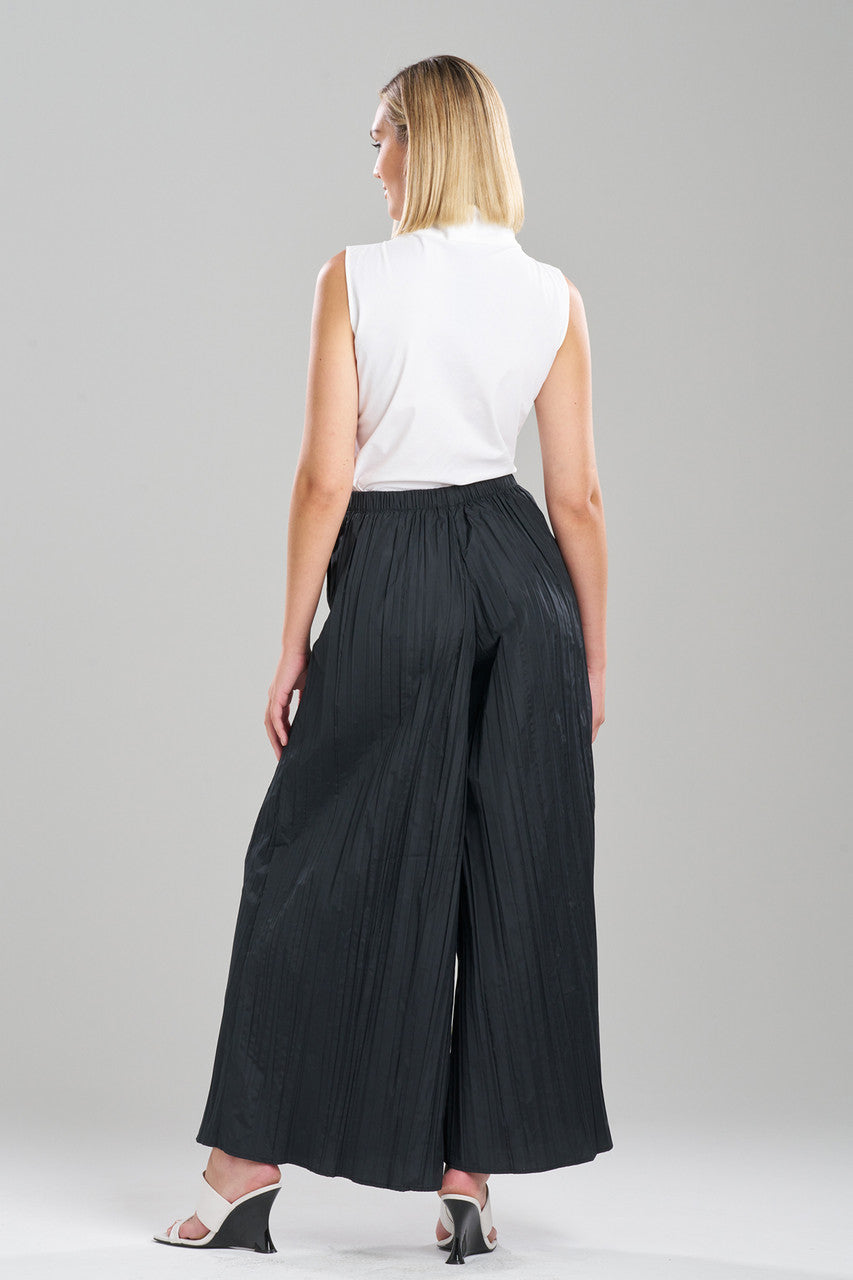Buy Taffeta Plisse Pants in Black Online Black Natori