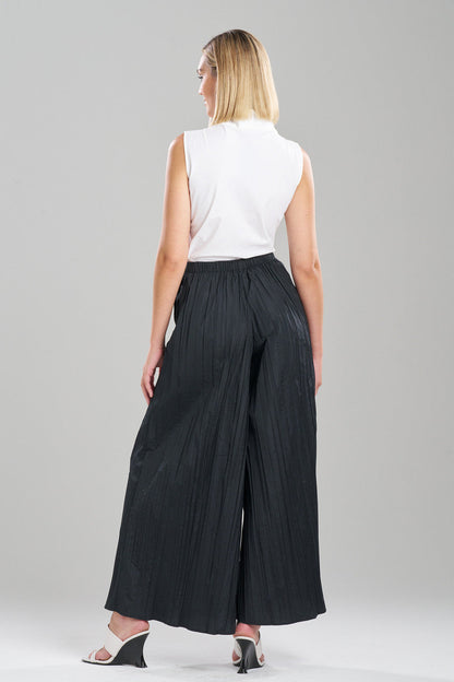Buy Taffeta Plisse Pants in Black Online Black Natori