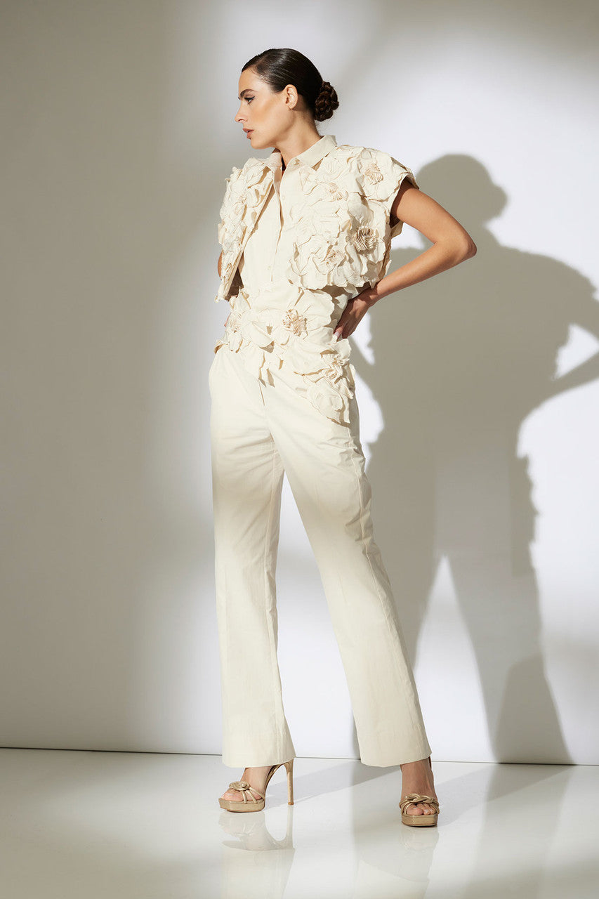 Buy Tech Cotton Taffeta Pants in Cream Online Cream Natori