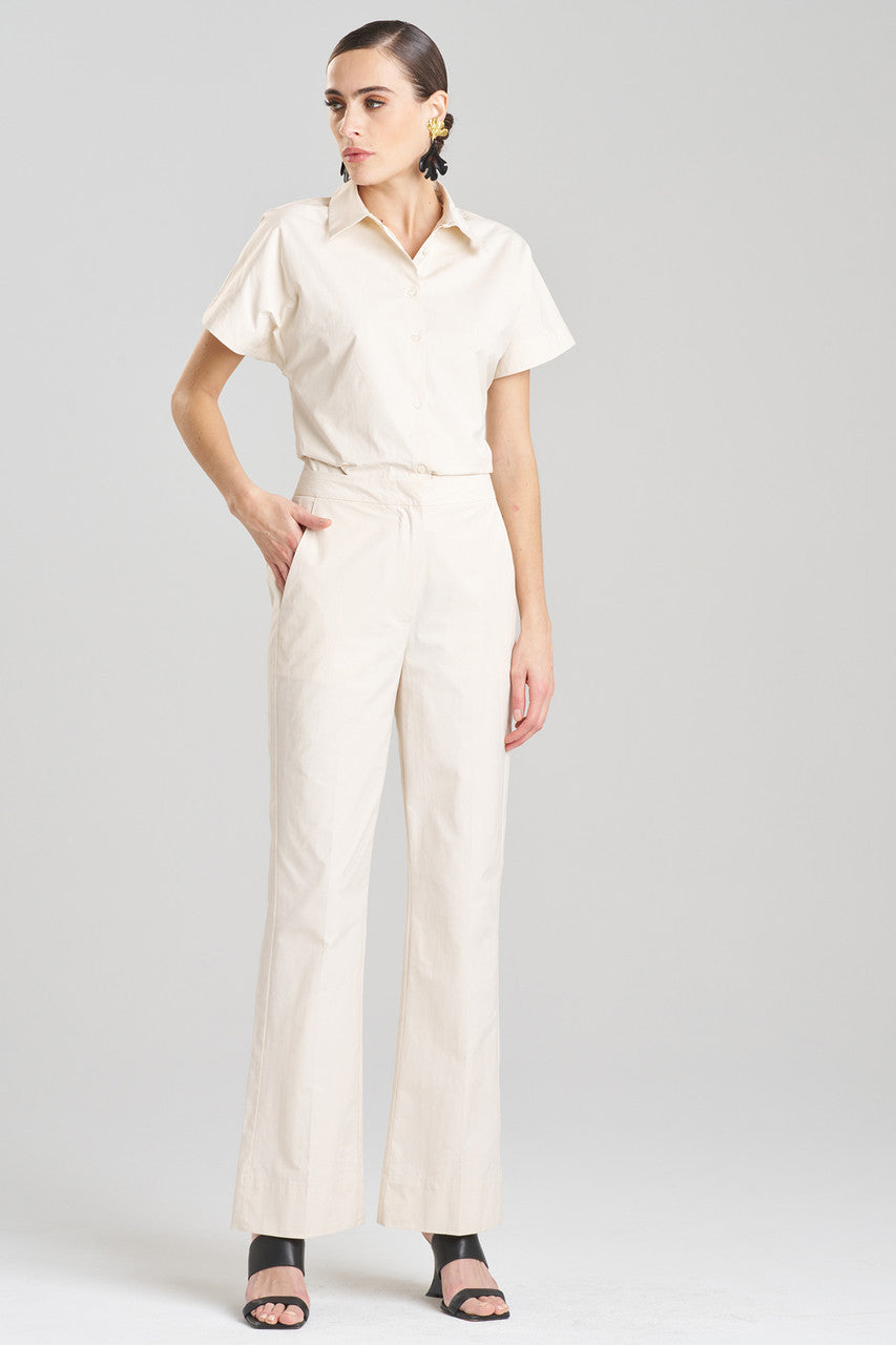 Buy Tech Cotton Taffeta Pants in Cream Online Cream Natori