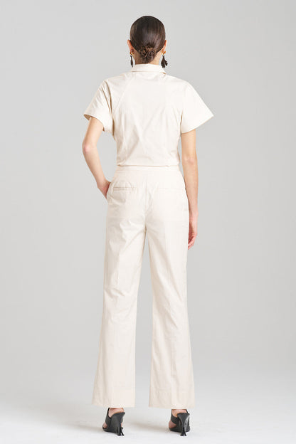 Buy Tech Cotton Taffeta Pants in Cream Online Cream Natori