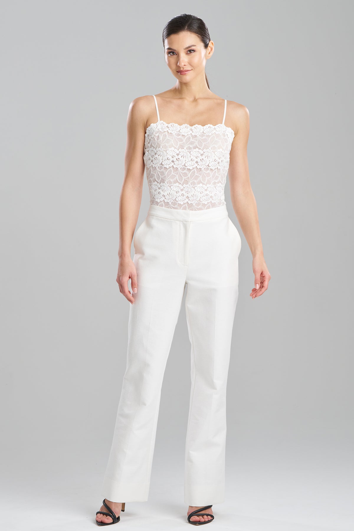Canvas Cotton Trousers White Natori