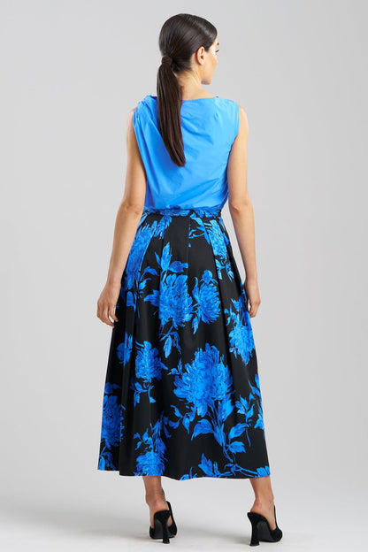 Buy Miyako Printed Cotton Chino Maxi Skirt online Aster Blue Natori