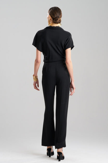 Buy Stretch Crepe Trousers in Black Online Black Natori