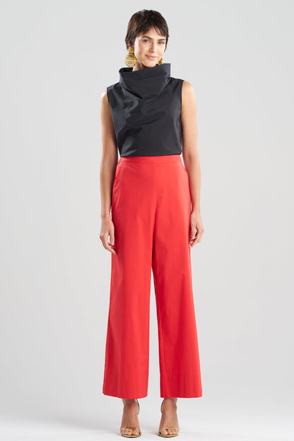 Tech Cotton Taffeta Wide Pull On Pants Mars Red Natori