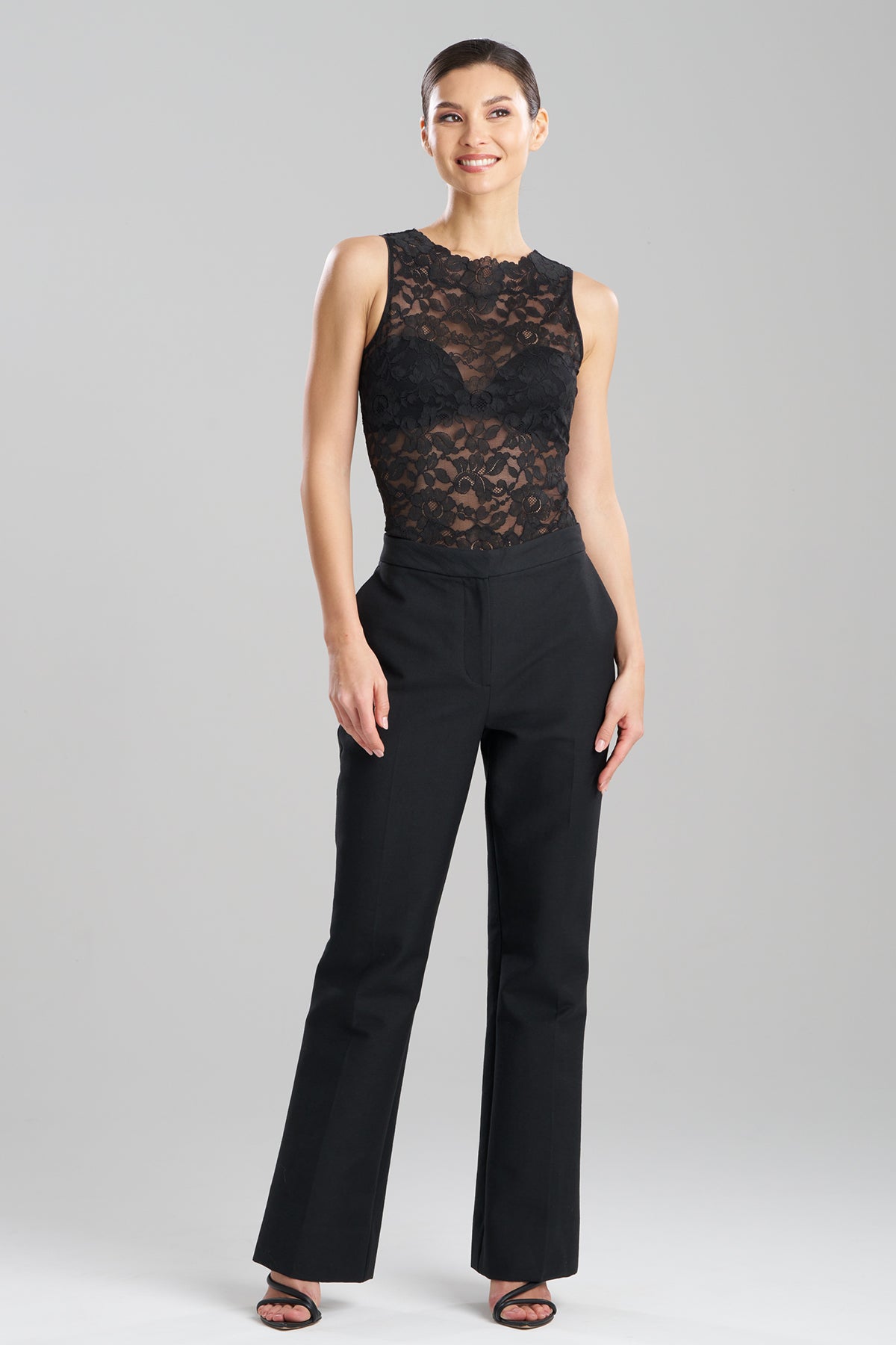 Canvas Cotton Trousers Black Natori