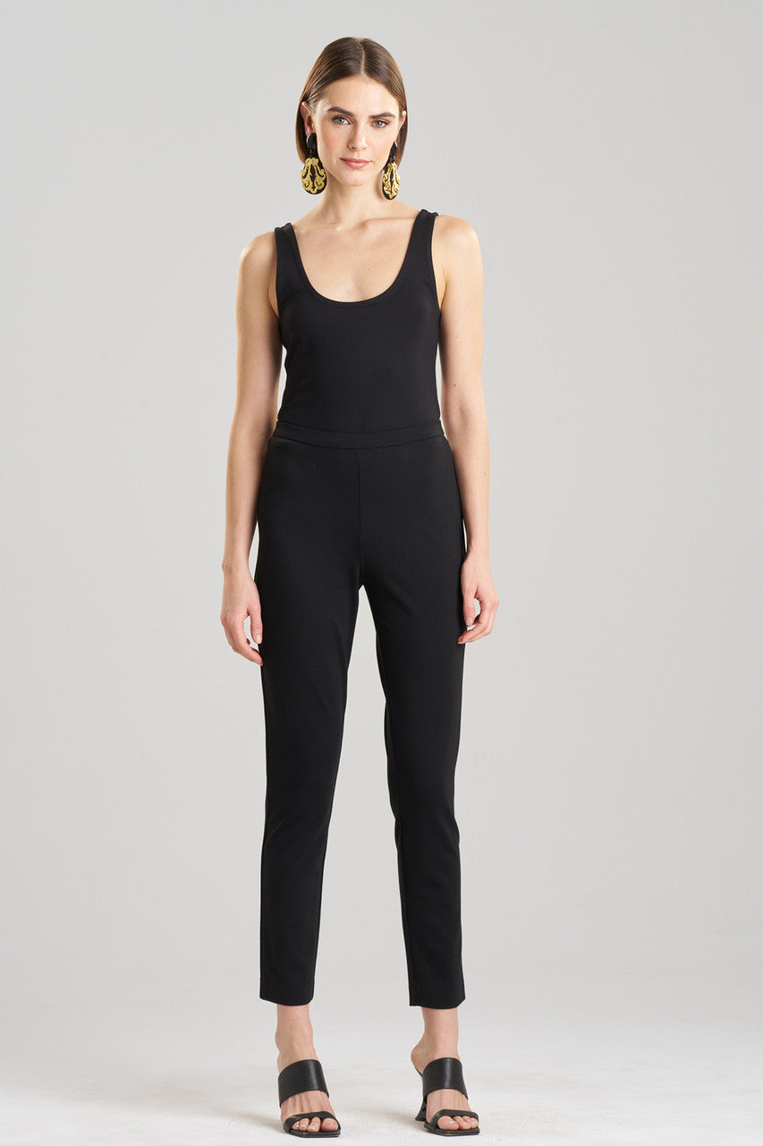 Buy Light Weight Ponte Straight Leg Pants in Black Online Black Natori