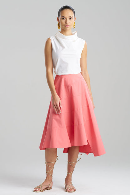 Tech Cotton Taffeta Origami Spiral Skirt Flamingo Pink Natori